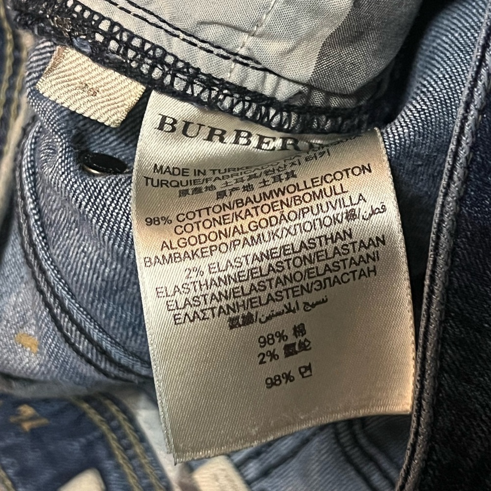 Burberry Brit Buckingham low rise skinny capri jeans in medium wash luxury - Picture 9 of 12